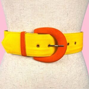Vintage 70s 80s Vibrant Yellow and Orange Belt